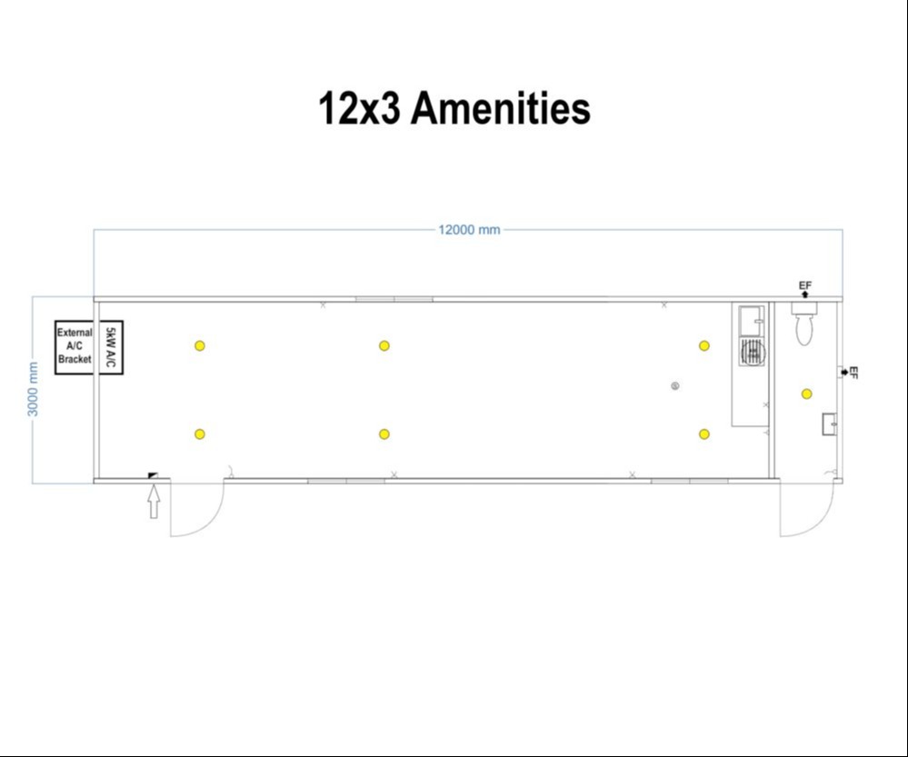 12x3 amenities